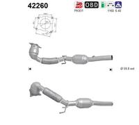 Catalizzatore Euro 5 42260 AS per SKODA AUDI SEAT