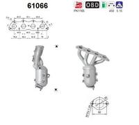 As 61066 Catalizzatore Frontale per Kia Carens III Un Hyundai Accent IV RB