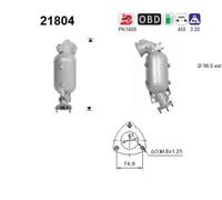 Catalizzatore Euro 6 21804 AS per OPEL ADAM CORSA E ASTRA K