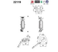 As 22119 Catalizzatore per Honda Civic Ix FK Tourer FK
