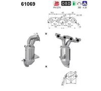 Catalizzatore Euro 6 61069 AS per HYUNDAI i20 II i20 II Coupé
