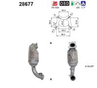 Catalizzatore marmitta catalitica AS 28677 per PEUGEOT 208 1.2