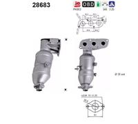 50 KW 68 CV CATALIZZATORE PER Toyota Aygo B1 1.0 GPL