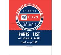 Catalogo Parti Popolari Jeep Willys 1945-1958 CJ 2A 3A 3B 5 6 Camion Wagon Auto