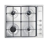 Smeg Piano cottura 4 Fuochi a gas da incasso Larghezza 60 cm colore Inox - S64S Serie Selezione