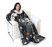 Catalonia Classy Accogliente coperta cane con maniche e tasche, coperta TV double-face coperta in micropile sherpa calda, regalo per adulti donne uomini 185cm x 140cm