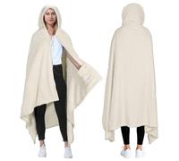 Catalonia Classy Coperta a poncho in lana d'agnello spruzzata con cappuccio | coperta portatile con tasche laterali | coperta con cappuccio comodo mantello per bambini e adulti