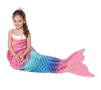 Catalonia Classy Coperta Coda Sirena, Sacco a Pelo, Morbido Pile Caldo Plaid Sirena, Rainbow Pink Ombre, 155 x 48 cm