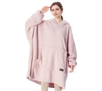 Catalonia Classy Coperta con cappuccio oversize indossabile, felpa con cappuccio Snuggle Sherpa, calda coperta con maniche per l'inverno, regali per mamma, donne, uomini, adulti, adolescenti, rosa