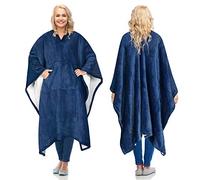 Catalonia Classy Coperta con poncho Sherpa Coperta in pile super morbida, calda e comoda da indossare, Regalo per adulti, donne, uomini, soffice, coperta o all'aperto, 200 x 140 cm