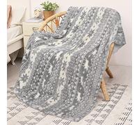 Catalonia Classy Coperta in pile Sherpa double-face, coperta natalizia extra spessa e calda, comoda coperta per divano letto, per tutte le stagioni, fiocco di neve, 150x130 cm