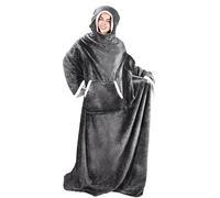 Catalonia Classy Coperta indossabile con Cappuccio Sherpa per Donne e Uomini Adulti, Coperta Morbida e Calda in Peluche con Maniche Coperta TV con Cappuccio per Divano Lounge 185 x 140 cm