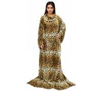 Catalonia Classy Coperta leopardo indossabile con maniche, Regalo per adulti donne uomini, extra caldo pile leggero accogliente coperta corpo, TV avvolgere coperta di lancio con tasca