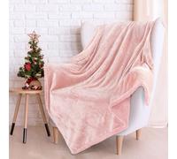 Catalonia Classy Coperta sherpa rosa, soffice coperta copriletto morbida Copriletto in flanella morbida coperta divano, Caldo peluche rosa coperta in pile per divano letto TV, 150 x 130 cm