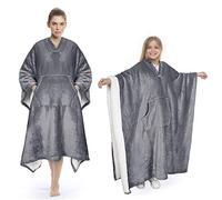Catalonia Classy Portable Poncho Blanket Coperta accogliente da indossare, Fluffy caldo lungo portatile sherpa coperta Wrap coperta Capo con tasca frontale, regali invernali per adulti donne uomini