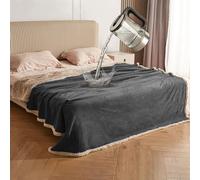 Catalonia - Coperta impermeabile di alta qualità, reversibile, in pile sherpa super morbido, foderata per canottaggio, divano, letto, campeggio, 152 x 127 cm