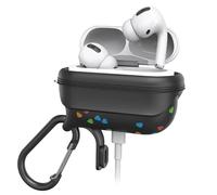 Catalyst - Cover Impermeabile e antiurto per AirPods 1 e 2 con moschettone di alta qualità, ricarica wireless compatibile, custodia protettiva, alta protezione contro le cadute - Heartthrob Nero