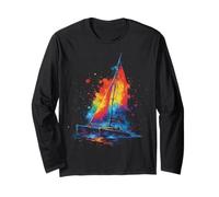 Catamarano - Barca a Vela Multiscafo Art Colorata Maglia a Manica