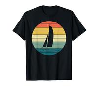 Catamarano d'Epoca in Navigazione Prima del Tramonto retrò Maglietta