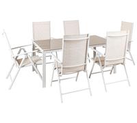 CATANIA 6 posti Set da pranzo da giardino Beige Metallo