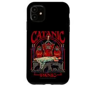 Catanic Panic Satanic Cat Retro Vintage Funny Adult Humor Custodia per iPhone 11