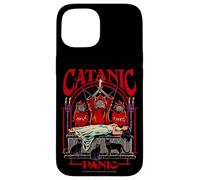 Catanic Panic Satanic Cat Retro Vintage Funny Adult Humor Custodia per iPhone 15
