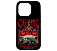 Catanic Panic Satanic Cat Retro Vintage Funny Adult Humor Custodia per iPhone 15 Pro