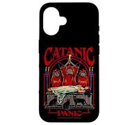 Catanic Panic Satanic Cat Retro Vintage Funny Adult Humor Custodia per iPhone 16
