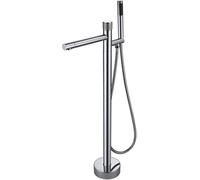 CATANK Free Standing Bath Taps, Single Hole Simple Freestanding Floor Mounted Bath Tap, Rotary Switch,Chrome