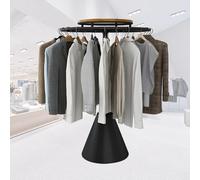 CATANK Robusto Appendiabiti Girevole Rotondo per Boutique, Appendiabiti Circolare da Pavimento, espositore per Cappotti o Biancheria Intima (Nero, 100 cm/39,7 Pollici)