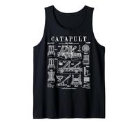 Catapulta Medievale Antico Assedio Motore Divertente Vintage Brevetto Canotta