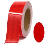 Catarifrangente Nastro Riflettente 5cm X 10m Strisce Catarifrangenti Adesive Impermeabile Adesivi Catarifrangenti Alta Intensità Adesivo Catarifrangente per Automobili, Veicoli e Trattori (Rosso)