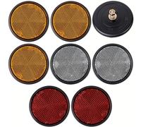 Catarifrangenti rotondi da avvitare, 8 pz, arancione, Bianco e Rosso, Ø 59 mm, con marchio E, incl. filettatura + dadi, catarifrangenti di sicurezza per rimorchi, occhio di gatto destro sinistro