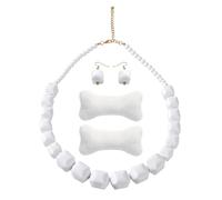 CATASTRBT Gioielli Halloween 5 Pezzi Orecchini Collana Fermagli per Capelli con Ossa Accessori Donna per Feste di Halloween, Mascherata, Carnevale