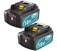 Catastro 2 pcs 18V Ricambio per Makita Batteria 18V 5.0Ah Compatible per Makita Batteria BL1860B BL1850B BL1840B BL1830B BL1830 BL1820 BL1815