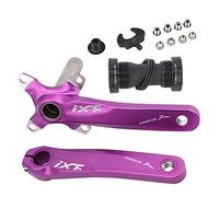 CATAZER 104 BCD Mountain Bike Guarnitura singola velocità con staffa inferiore, 170 mm MTB Square conico guarnitura di ricambio per pedivella della bicicletta Set (viola)