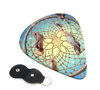 Catch Dream Net - Confezione da 6 plettri per chitarra con supporto, plettri per chitarra personalizzati, antiscivolo, portatili, ukulele, basso, 0,71 mm, per amanti della chitarra acustica, regali