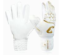CATCH & KEEP Guanti da portiere Kralle Junior Pro 3.0 - Guanti portiere bambino - Falcon Grip ultra forte - Ottima vestibilità per bambini (7, Oro/Bianco)