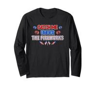Catch Me Under Fireworks 4 luglio Bandiera americana Patriottica Maglia a Manica