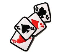 Catch the Patch Asso Di Poker Motociclista Patch Termoadesivo 11 x 5 cm per Adulti con Heavy Metal Festival Vintage Originale, Toppe Adesive Cucire Vestiti Lavoretti Regalo