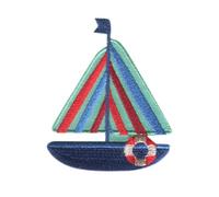 Catch the Patch Barca Veliero Patch Termoadesivo 5,1 x 6 cm per Bambini Adulti con Marina Costa Vintage Originale, Toppe Adesive Cucire Vestiti Vacanze Compleanno