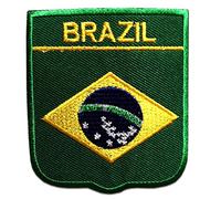 Catch the Patch Brasile Patch Termoadesivo 6,5 x 7,5 cm per Adulti Bambini con Bandiera Nazionale Tricolore Autentica, Souvenir Viaggio Mondiali 2026 Decorazione