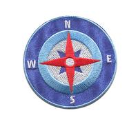 Catch the Patch Bussola Patch Termoadesivo 6,1 x 6,1 cm per Bambini Adulti con Marina Costa Vintage Originale, Toppe Adesive Cucire Vestiti Vacanze Compleanno