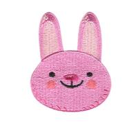 Catch the Patch Coniglio Testa Toppe Adesive Animali 5,1 x 6,3 cm per Bambini con Stoffa Tessuto Cotone Originale, Cane Gatto Vestiti Pantaloni Jeans Cucire Riparazione
