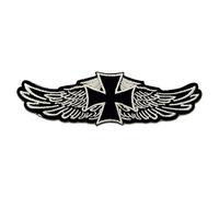 Catch the Patch Croce Chopper Motociclista Patch Termoadesivo 12,2 x 3,9 cm per Adulti con Heavy Metal Festival Vintage Originale, Toppe Adesive Cucire Vestiti Lavoretti Regalo