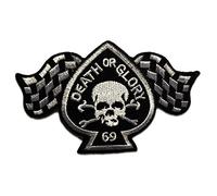 Catch the Patch Death Or Glory Motociclista Patch Termoadesivo 9,5 x 6,2 cm per Adulti con Moto Easy Rider Vintage, Toppe Adesive Cucire Vestiti Lavoretti Regalo