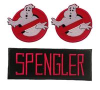 Catch the Patch Egon Spengler Patch Termoadesivi Set di 3 per Adulti con Collezione Acchiappafantasmi Film Vintage Originale, Ecto-1 Proton Pack Slimer Fan Dettaglio Autentico
