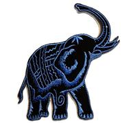 Catch the Patch Elefante Animale Tailandia - Toppe Termoadesive Patch Toppa Ricamate, Misura: 9,8 x 9,8 cm, Farbvariante:blu