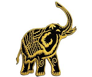 Catch the Patch Elefante Animale Tailandia - Toppe Termoadesive Patch Toppa Ricamate, Misura: 9,8 x 9,8 cm, Farbvariante:giallo