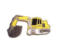 Catch the Patch Escavatore Auto Patch Termoadesivo 9,7 x 5,2 cm per Bambini con Fattoria Cantiere Azione Giocattolo Originale, Toppe Adesive Cucire Vestiti Pantaloni Compleanno